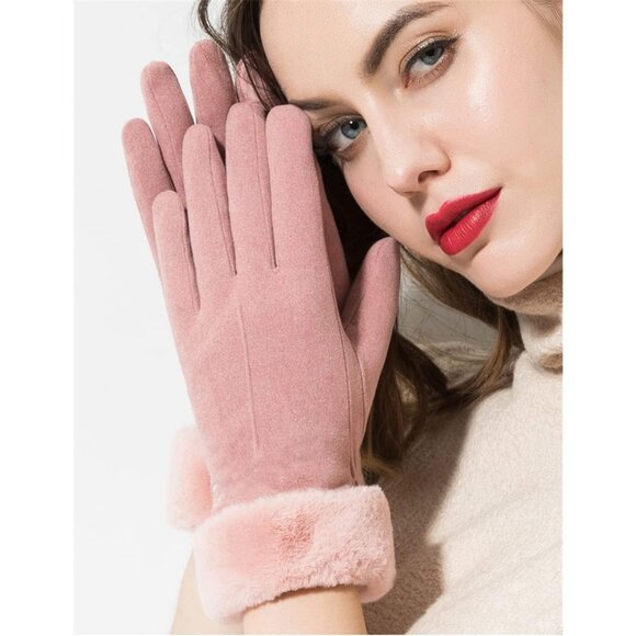 Women's Pink Winter Warm Cold Weather Ski Snow Touch Screen Texting Gloves - Picture 2 of 7